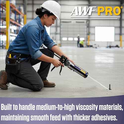 AWF PRO Dual Cartridge Epoxy Gun for 200mL, 250mL, 400 mL, 450 mL (1:1 and 2:1) Dual Component Cartridges ? 25:1 Thrust Ratio, Professional 2 Part Epoxy Gun