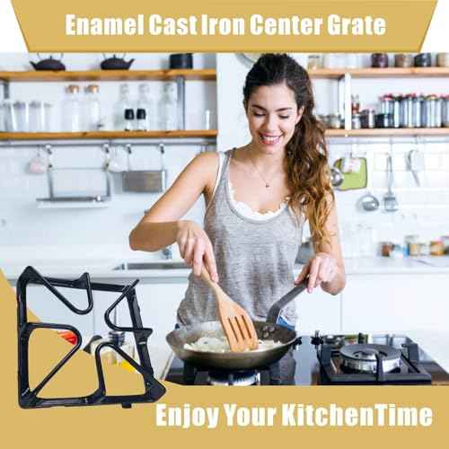 Upgraded WB31K10034 Burner Grates, Cast Iron Replacement Parts for GE Gas Stove Top, 8.54 X 8.54 inches Square Grates 4-Pack