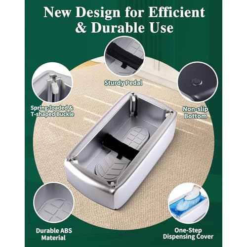2025 Upgraded Shoe Cover Dispenser Automatic Machine with 200pcs Disposable Covers and Fits Most Shoes Size, Ideal Indoor Use for Home, Office, Hospital, Factory, Laboratory