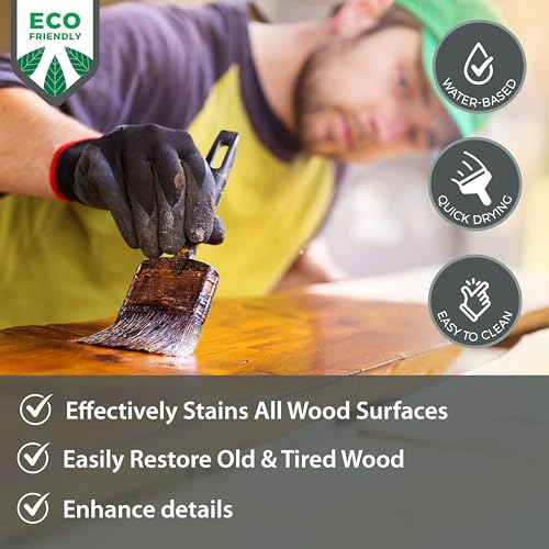 Littlefair's Wood Stain Water Based - 0.5oz/15ml - Indoor Furniture Stain Light & Dark Finishes - Special Non Toxic & Eco Friendly Formula - Wood Stain for Crafts - Color: Very Red Mahogany