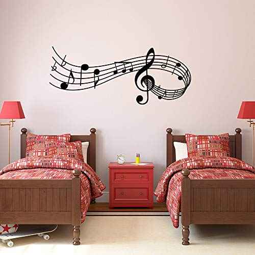 Music Notes Notation Band Wall Sticker Decal, AUHOKY Removable DIY Vinyl Art Mural Wallpaper Home Decor Gift for Kids Bedroom Music & Dance Room ? Fashion & Eye-catching (23¡¿9inch, Black)