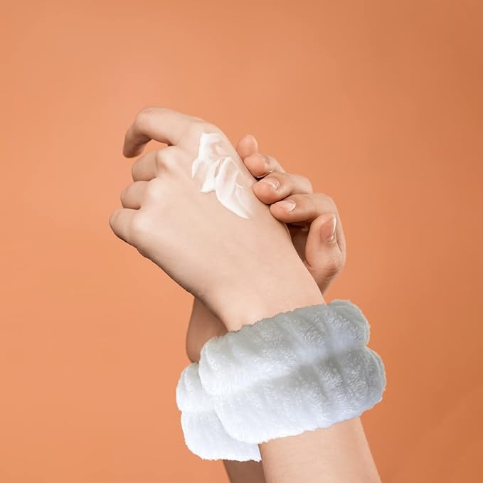 2 Pairs Wrist Washband for Women Washing Face, Wrist Spa Washband Absorbent Wristbands, Prevent Liquids from Spilling Down Your Arms