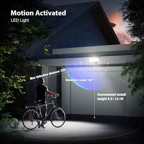 Onforu 100W LED Motion Sensor Outdoor Lights, Dusk to Dawn Flood Lights Outdoor Motion Sensor, Hardwired Security Floodlights Outside 11000LM 6500K Daylight IP65 Waterproof (Black)