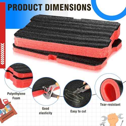 Pangda 2pcs Foam Inserts Compatible with 48-22-8424 Foam Pads Layered Tool Box for Cases Packing Padding Toolbox Storag