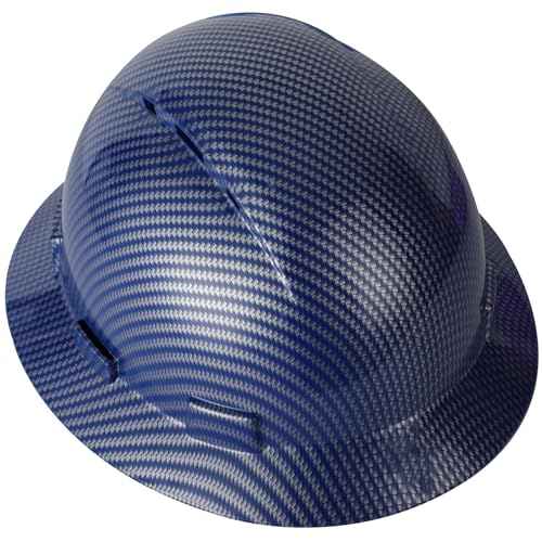 HDPE Full Brim Hard Hat, Construction Safety Helmet with Vented Holes, 6 Point Adjustable Ratchet Suspension, ?Meets ANSI/ISEA Z89.1, Water Transfer Printing