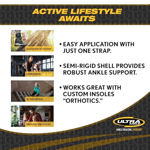Ankle Brace Designed to Provide Maximum Support and Protection for Individuals Dealing with Chronic Ankle Instability, Arthritis, or Recovering from Moderate to Severe Ankle Injuries. - Large