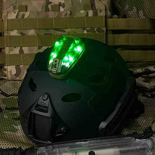 NOBUHIRO Tactical Helmet Signal Light Optional 4 Modes with Visible LED + IR Constant-on/Strobe, Waterproof Ladybird Survival Identification Lamp for Outdoor Sports