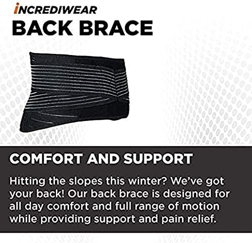 Incrediwear Back Brace - Back Support Brace for Back Pain Relief from Muscle Pain, Sciatica or a Herniated Disc, Everyday Lower Back Lumbar Support (Large)