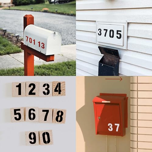 Stencilogy¢ç Interlocking Number Stencil Set ? 20 Reusable Pieces for Numbers 0?9 ? Durable 10 Mil Plastic ? for Wood, Walls, Signs, Crafts (4 Inches)