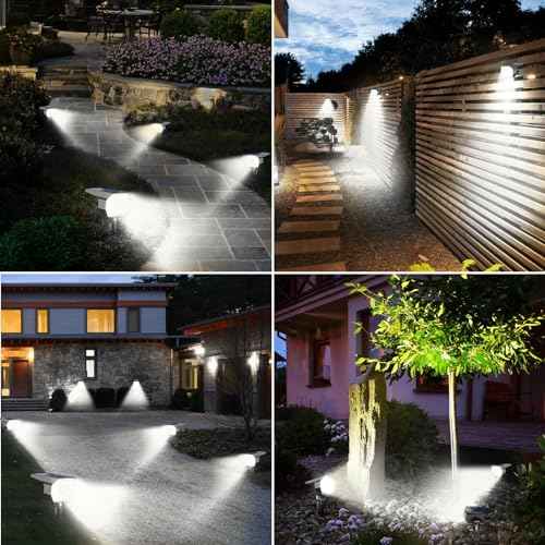 Peasur 12 Pack Solar Lights Outdoor, Solar Spotlights Outdoor Waterproof 3 Modes, 2-in-1 Auto On/Off Solar Spot Landscape Lighting Outside for Tree Plants Yard Garden Pathway