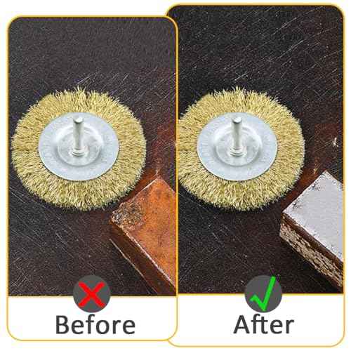 5PC Brass Coated Wire Wheel Brush Kit for Drill, Crimped Cup Brush with 1/4-Inch Shank,0.13mm Coated Brass Wire Brushes, for Fast Removal of Rust, Paint and Scale from Metal and Wood