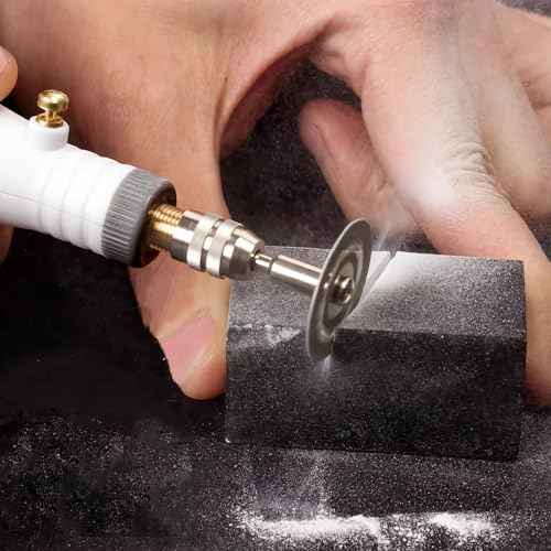20pcs 545 Diamond Cutting Wheel Cut Off Discs Coated (22mm) for Dremel Rotary Tool with 402 Mandrel (3mm) 4pcs and Screwdriver for Cutting Glass, Stone, Ceramic, Marble, Tile, Plastic