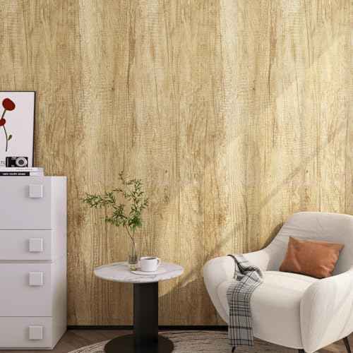 LaCheery Light Brown Wood Contact Paper Maple Wood Grain Contact Paper Peel and Stick Wallpaper Self Adhesive Thick Woodgrain Vinyl Wrap for Cabinets Countertops Counter Top Covers Waterproof 15.8x80