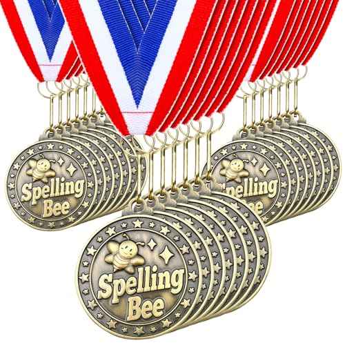 Quelay 30 Pcs 2'' Award Medals Bulk Gold Winner Medals with Neck Ribbons Metal Trophy Award Prize Gift for Tournaments, Competitions, Party, Kids and Adults