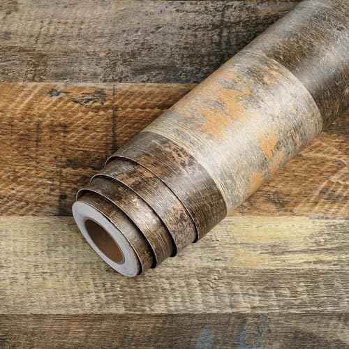 LACHEERY Rustic Shiplap Wallpaper Peel and Stick Kitchen Countertop Contact Paper Wood Grain Wallpaper for Kitchen Counter Contact Paper for Countertops Waterproof Removable Vinyl Wall Cover15.8 x80