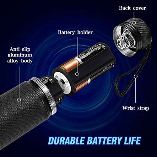 Black Light UV Flashlight, 100 LED Blacklight Flashlights 395 nM Pet Urine Detector for Cat Urine, Stains, Bed Bug, Batteries not Included (100 LED)