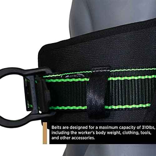 AFP Heavy-Duty 2 D-Ring Waist Body Belt w/Tongue Buckle Premium Stitching (OSHA/ANSI PPE)