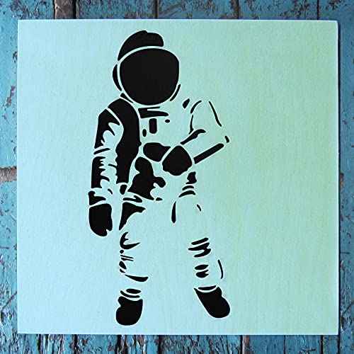 Stencil1 Astronaut Stencil, 5.7 x 6 inches | Reusable Stencils, Space Hollow, Portable Paper, Cartoon, DIY for Wall Makeover
