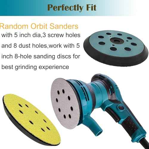 2 Pack 5 Inch 8 Hole Replacement Sander Pad for Makita Sander - 5" Hook and Loop Sanding Pad for Makita BO5010, BO5030/K, BO5031K, BO5041K, XOB01Z Random Orbit Sander