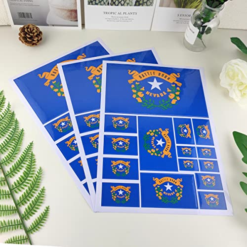 QQSD Nevada Flag Sticker Decal in Multiple Sizes, 3 Pack, 11.7 x 8.3 Inches
