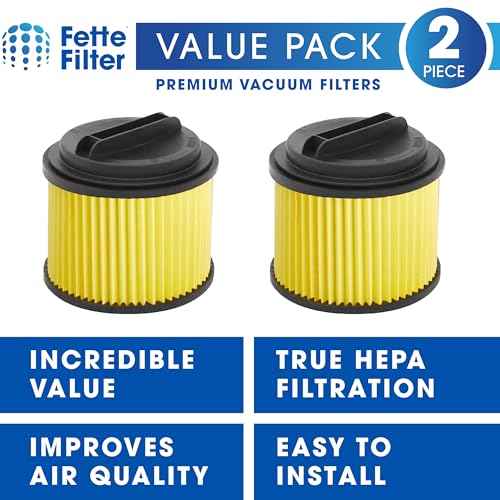 Fette Filter - Replacement Filter Compatible with Compatible with RYOBI PWV200 PWV201 PWV200B 18V ONE+ 4.75 Gal. Wet/Dry Vac, Compare to Part # A32RF03N. Pack of 2