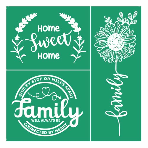 JAJADO Home Sweet Home Silk Screen Stencils Family Chalk Paste Transfers Farmhouse Stencils Reusable Screen Printing Stencils for Painting on Wooden Front Porch Sign, Canvas, Wall DIY Home Decor
