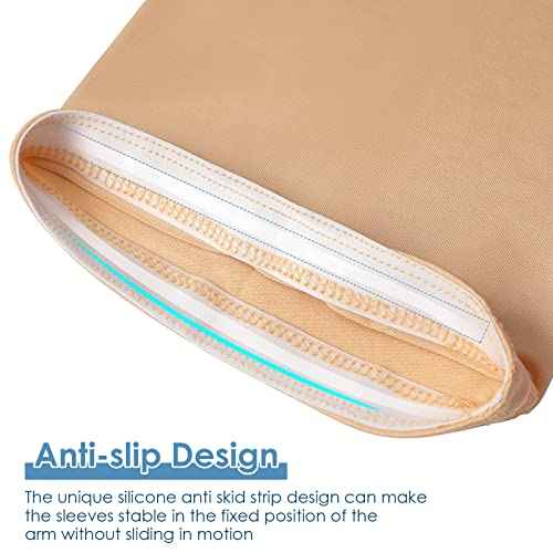 10 Pairs Plus Size Arm Sleeves UV Sun Protection Sleeves Cooling Ice Silk Arm Oversized Tattoo Sleeve Covers for Women Men, 10 Colors
