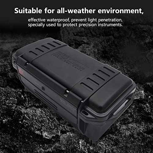 SEIWEI Outdoor Sealed Waterproof Safety Case Plastic Tool Dry Storage Box For Electronic Equipment Camping Outdoor Tool - Professional Waterproof Box(C), Black (MMZ-HA5272C-RT)