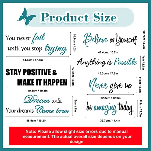 Inspirational Quotes Motivational Sayings Vinyl Peel & Stick Wall Decals for Women, Adults, Bedroom, Living Room, Office, Bathroom