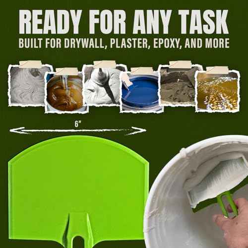 Buddy Tools Scoop-N-Scrape - Efficient Bucket Scoop for 5-Gallon - Lightweight and Durable Curved Bucket Trowel - Made with Heavy-Duty Nylon - Scrapes Clean, No More Shavings