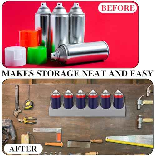 Tandefio Spray Can Holder Wall Mount Spray Bottle Holder Aerosol Can Holder Metal Paint Can Organizer Spray Can Rack for Garage Enclosed Trailer Shop Workspace Storage