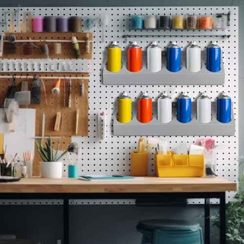 Tandefio Spray Can Holder Wall Mount Spray Bottle Holder Aerosol Can Holder Metal Paint Can Organizer Spray Can Rack for Garage Enclosed Trailer Shop Workspace Storage