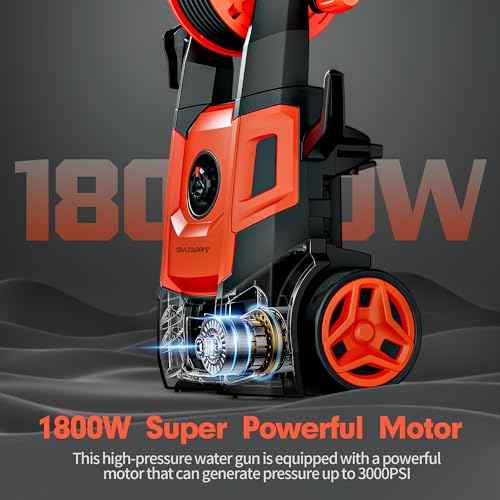 Pressure Washer, Max 2.4 GPM with Foam Cannon & 4 Nozzle Tips, Power Washer for Cars, Fences, Driveways, Home, Patios - Powerful Power Washers Electric Powered
