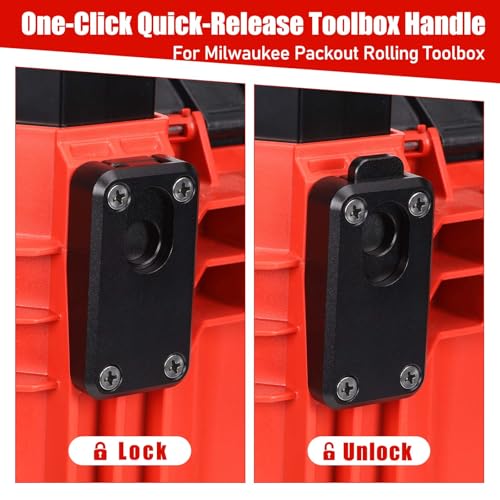 Aluminum Handle Quick Release Pins Kit for Milwaukee Packout Rolling Toolbox, Handle Removal Accessories for Packout Mods Upgrade
