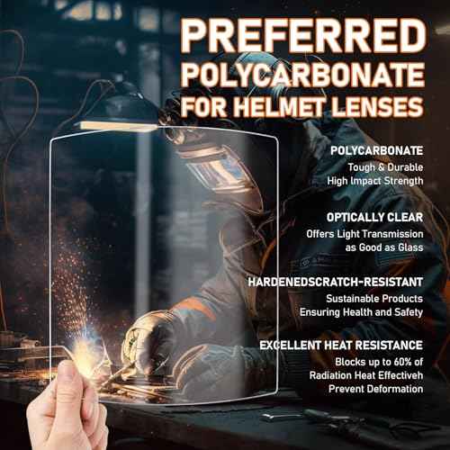 216326 Front Cover Lens - Welding Helmet Lens Replacement - Ultra-Clear Scratch Resistant Welding Lens for Miller MP-10 and Digital Elite Helmets