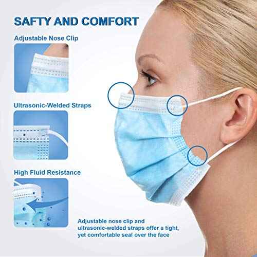 Pac-Dent MASKT-06-A iMask Premium ASTM Level 3 Face Mask, Blue, Pack of 50