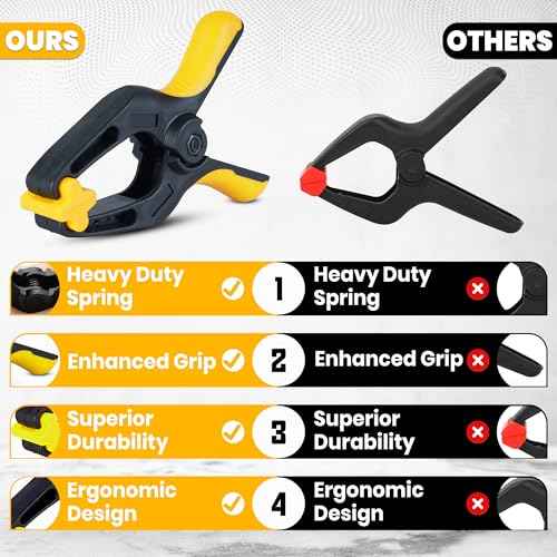 10 Pack Heavy Duty Clamps - 4 Inch Clamps for Ballon Arch with textured handles - Heavy Duty Clips for Backdrop, Photography and Home Improvement