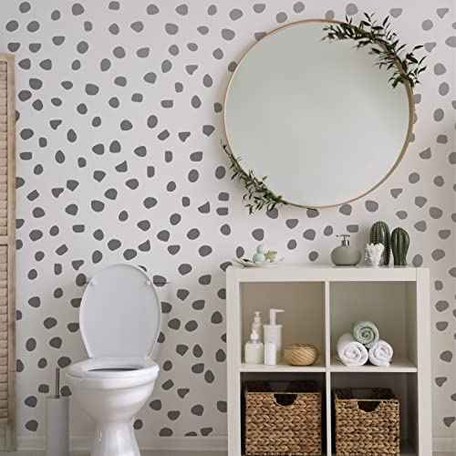 500 Pieces Irregular Polka Dots Boho Wall Decal Vinyl Nursery Wallpaper Sticker Wall Decor Peel and Stick Dot Wall Sticker for Kids Baby Girl Bedroom Home Classroom Decoration (Silver)