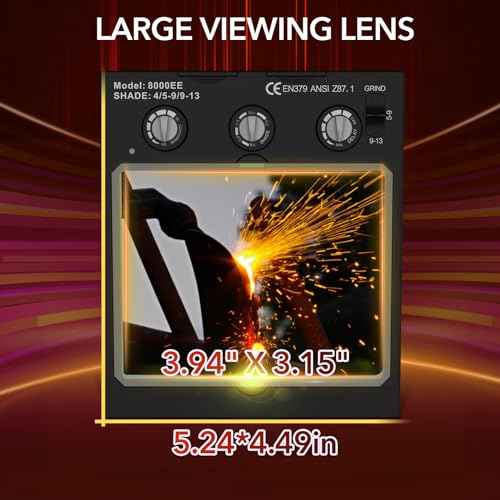 TRQWH Welding Helmet Auto Darkening Large Viewing True Color Solar Powered Welding Mask with 4 Arc Sensor Adjustable Wide Shade Range 4~5-8/9-13 Welder Mask with Grinding