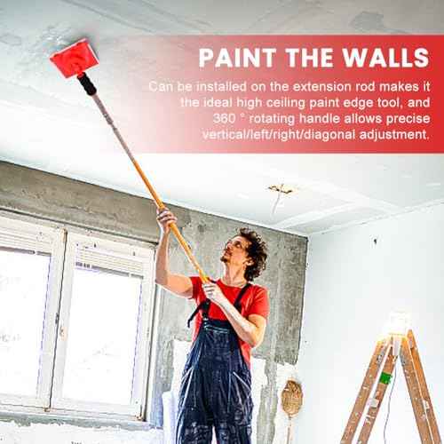Paint Edger Trimmer with 2 Replacement Pads,Paint Edgers Tool,Walls & Ceilings Pad Painter,Paint Pad Applicator,Edge Trimmer & Paint Edger Tool for Home Wall Painting