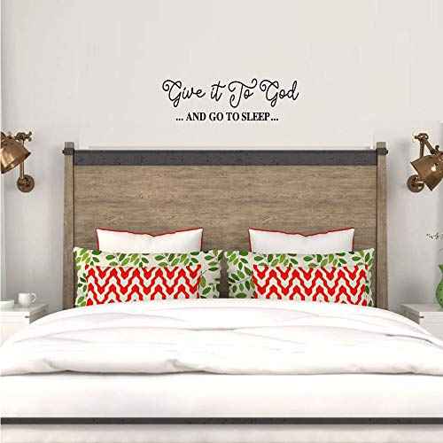 Give It to God and Go to Sleep Black Vinyl Wall Decal Christian Quotes Religious Art Letters Wall D?cor