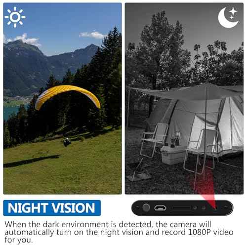 Hidden Camera Charger with 5,000mAh, 1080P Video Recording, Portable Spy Cam with Power Bank, Night Vision, 64GB Support(Card not Included), Black