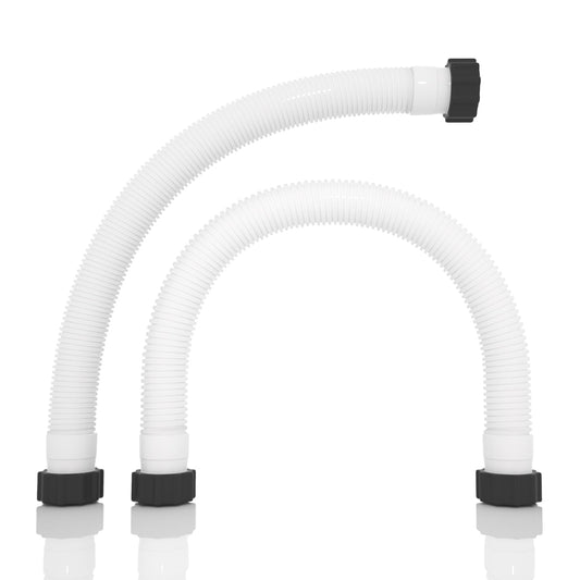 1.5" x 20" Pool Hose Replacement, Pack of 2 - Compatible with Above Ground Pools Filter Pump Hoses, Sand Filters, Saltwater Systems (1,500-2,500 GPH), White