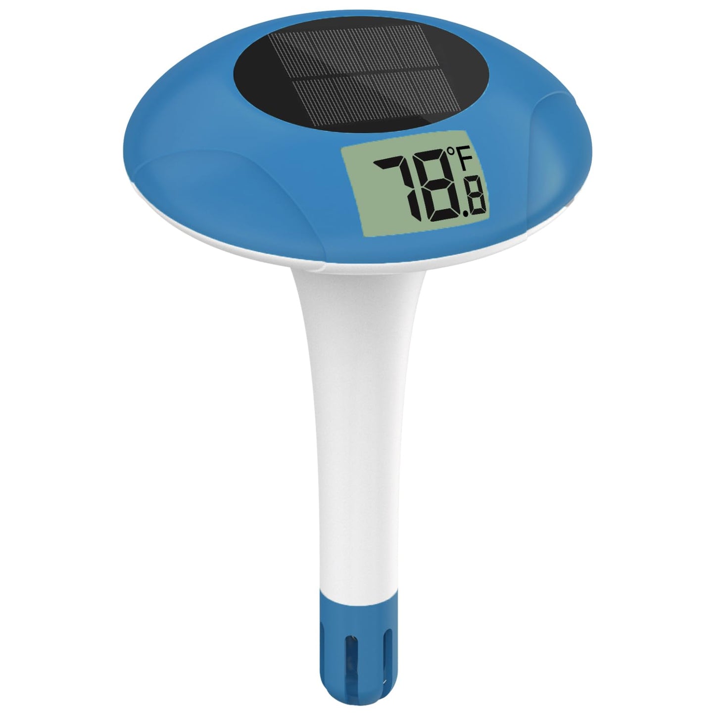 Digital Pool Thermometer Floating Easy Read –Solar Powered Floating Digital Temperature Gauge for Accurate Testing, Big LCD Screen for Easy Reading, °C/°F Display, IPX-8 Waterproof (Navy Blue)