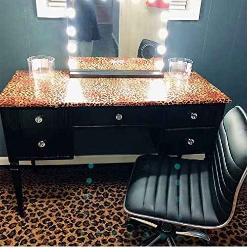 Peel and Stick Leopard Wallpaper,Removable Leopard Contact Paper for Cabinet Dresser Shelf Liner, Wall Decor (17.72in x 118in, Leopard Pattern)