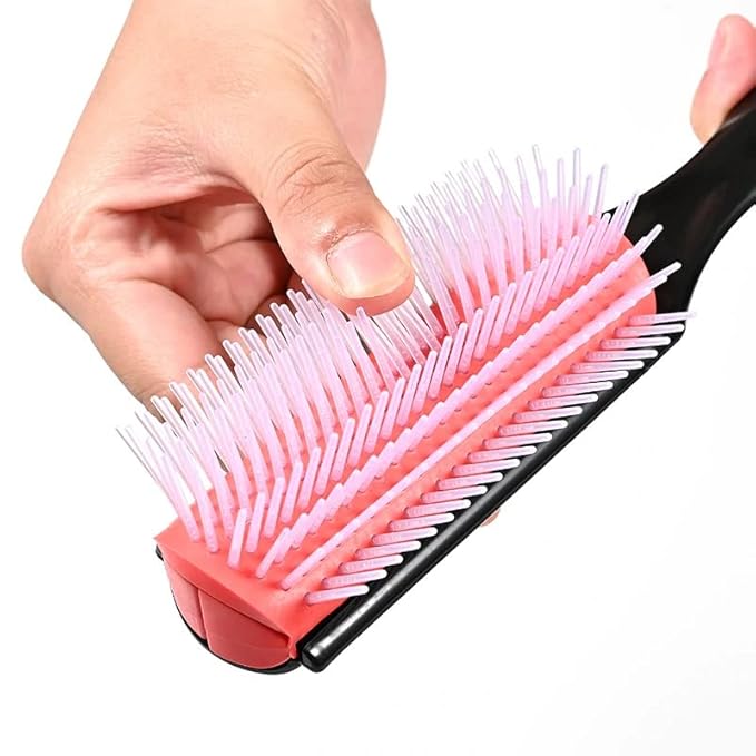 Pete & Pedro Classic Cushion 9 Row Nylon Bristle Men's & Women Hairbrush | Great for Separating, Shaping, Blow Drying, Styling & Detangling | Thick & Curly & All Hair Types | As Seen on Shark Tank