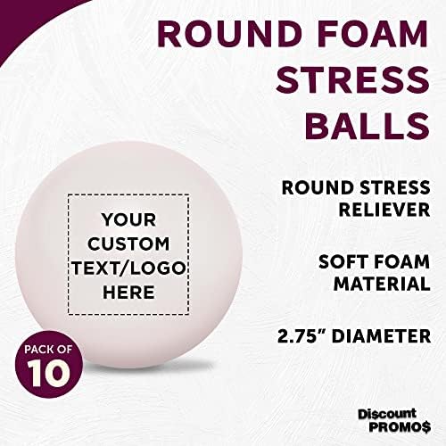 Custom Stress Balls for Adults, 10 Pack, Personalized Text, Logo, Hand Exercise, Perfect for Your Desk, Office, or Home, White