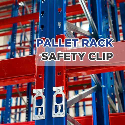 Zonon 100 Pcs Teardrop Pallet Rack Safety Clip Warehouse Storage Pallet Racking Beam Safety Clip Safety Steel Pallet Rack Clip Connector Cross Beam Locker for Shelf Garage