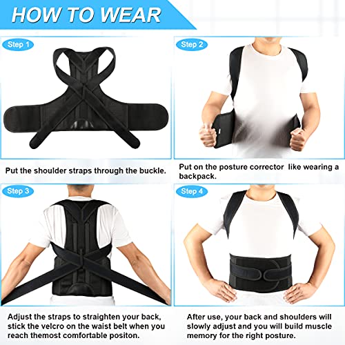 PAZAPO Posture Corrector for Men and Women - Back Brace Full Back Support Straightener for Hunchback - Upper and Lower Lumbar to Relieve,XX-Large(42-48 Inches)