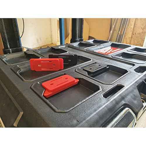 StealthMounts Mounting Feet for Milwaukee Packout (8 Pack) - Red | Adapter for Packout System | Mounting Feet for Packout | Made in UK
